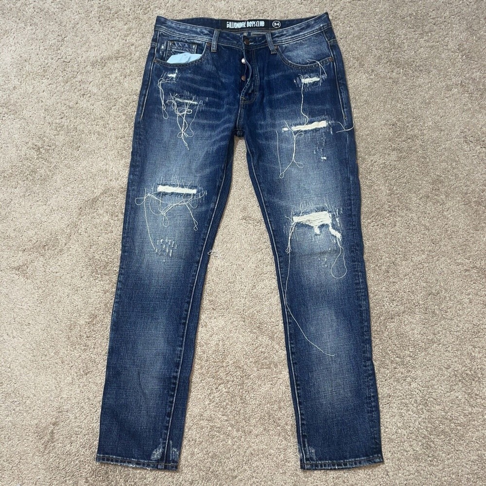 Billionaire Boys Club BBC Blue Distressed Astronaut Jeans Men's Size 34